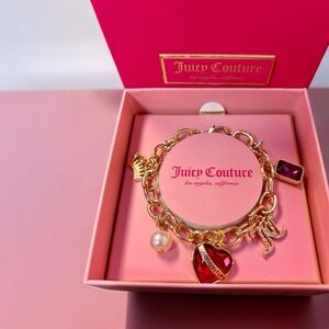 Juicy Couture Charm Bracelet Crown Logo Heart NIB
